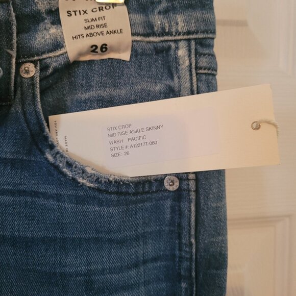 Ladies AMO Stix Crop Mid Rise Ankle Skinny Jeans - Picture 7 of 7